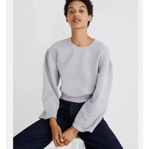 Madewell x Karen Walker Garment-Dyed Sweatshirt Size Small Bell Sleeve Cropped